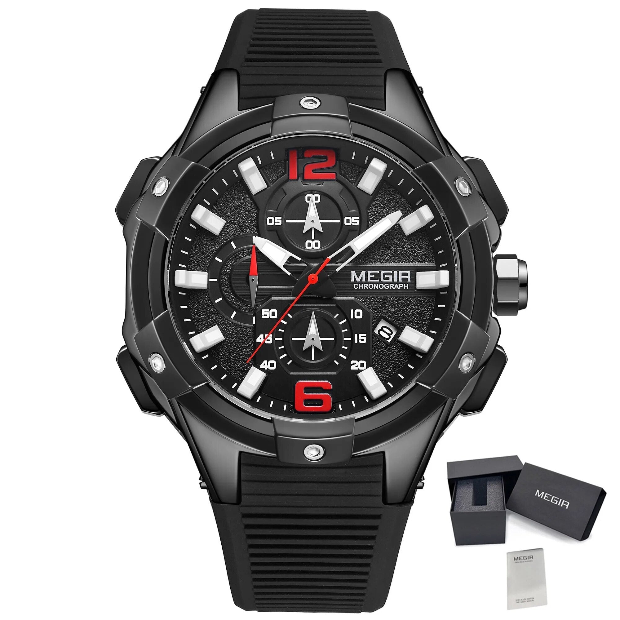 MEGIR Men's Chronograph Original Top Luxury Sports Military Watches for Men Date Luminous Wristwatches Clock Relogio Masculino 2161-16