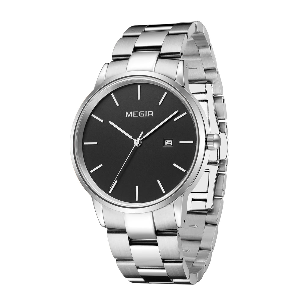 MEGIR Quartz Watch for Men Top Brand Luxury Steel Band Wristwatches Business Casual Date Clock Waterproof Relogio Masculino 2164-9