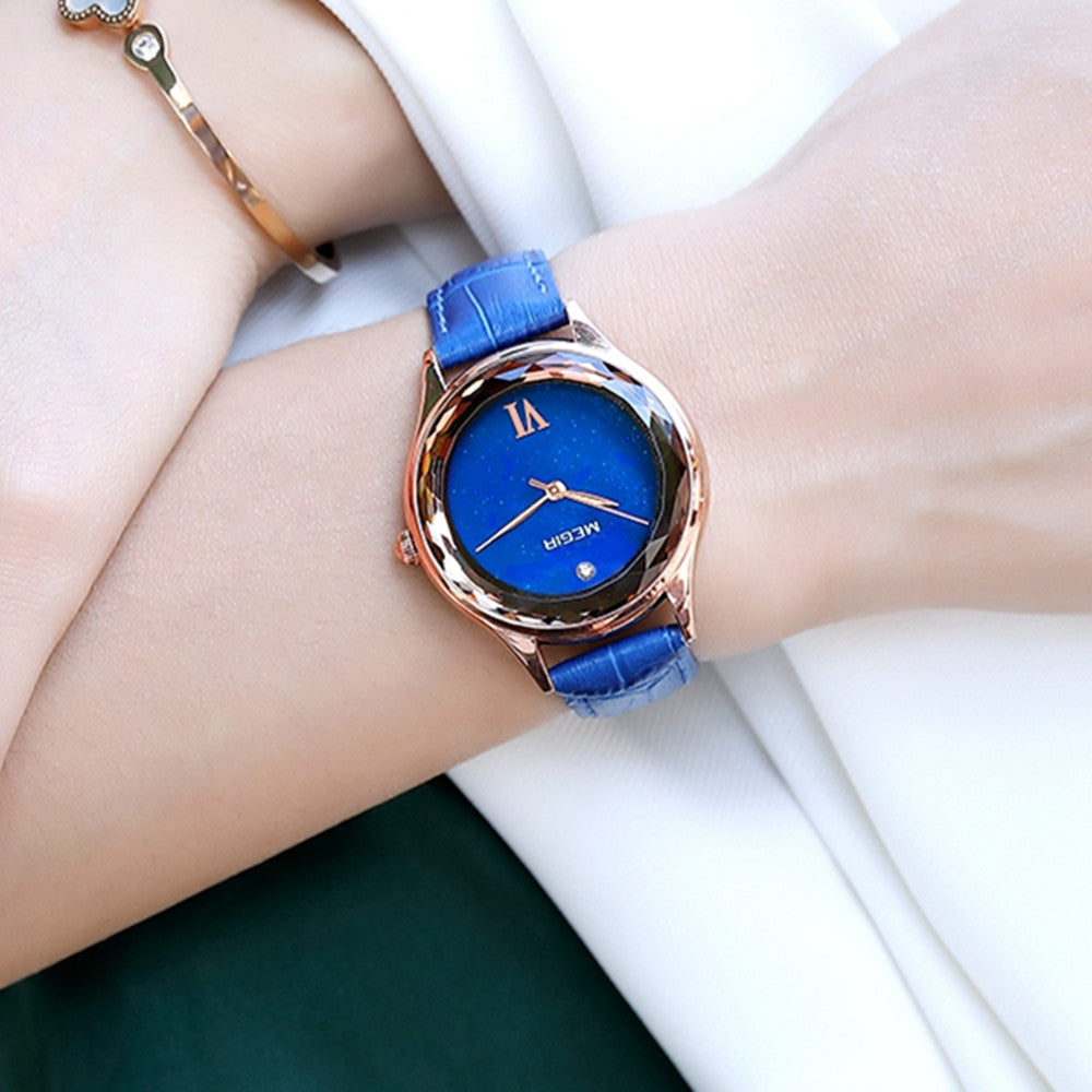 MEGIR Fashion Watch for Women Luxury Leather Casual Simple Quartz Wristwatch Waterproof Ladies Dress Clock Relogio Feminino 4208-2