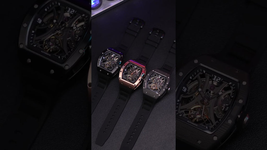 MEGIR Skeleton Big Dial Men Mechanical Watch Fashion Luminous Automatic Movement Wristwatch Stainless Steel Case Clock 9190-11-15