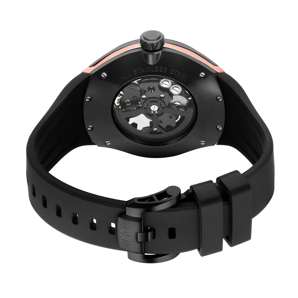 MINBER Skeleton Dial Mechanical Watches for Men Luxury Automatic Movement Sports Wristwatches Waterproof Reloj Hombre 6004G-3-13
